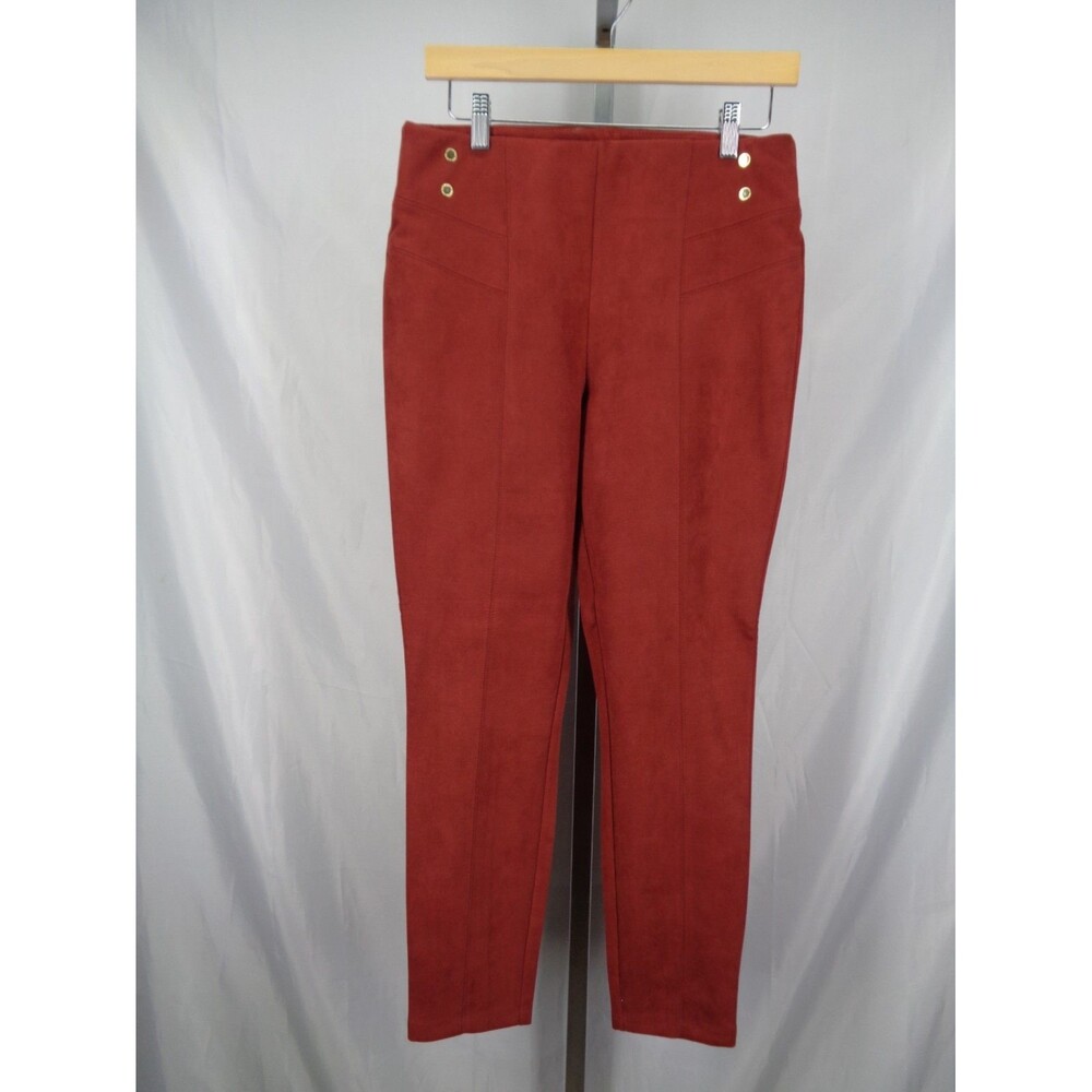 Marc New York Faux Suede Legging Pants Medium Burnt Russet Control Waistband New